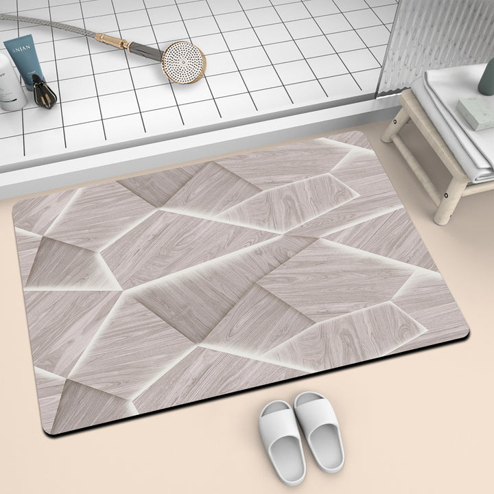 Textured Wood Grain Bath Mat