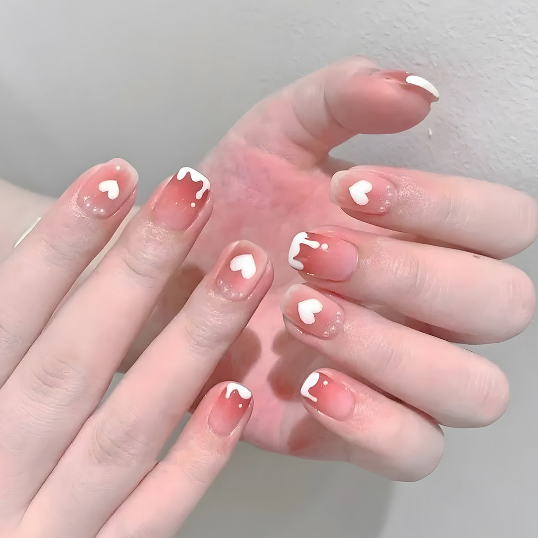 Artistic Heart-Design Press-On Nails Kalsten