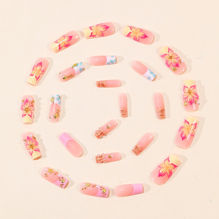 Luxury Floral Acrylic Nail Art Extensions Kalsten