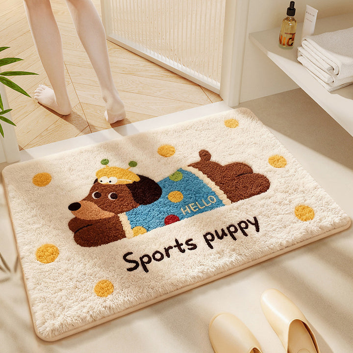 Cartoon Dog-themed Bath Rug Kalsten