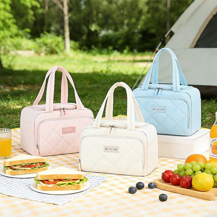 Quilted Insulated Lunch Cooler Bag