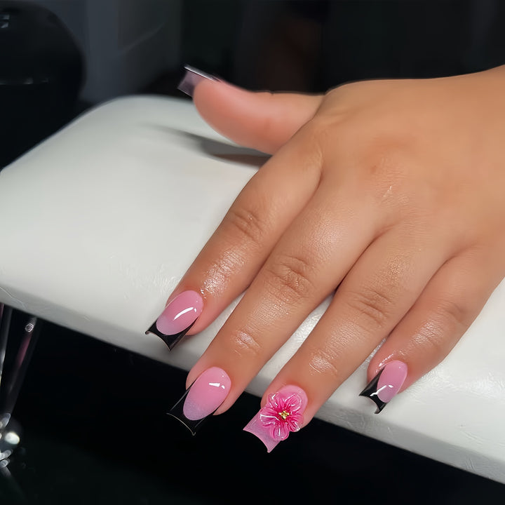 Floral Decorative Press-On Nail Art Kalsten