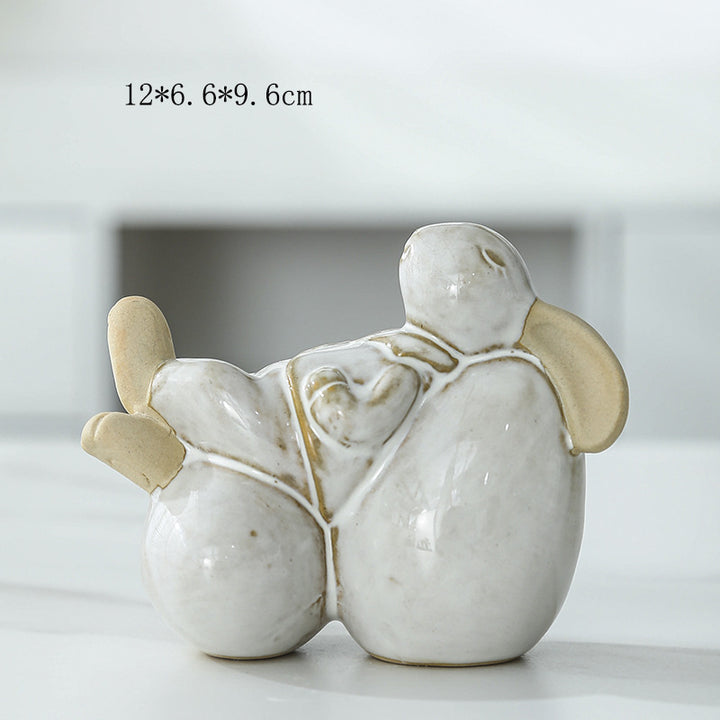Whimsical Ceramic Bunny Figurine Kalsten