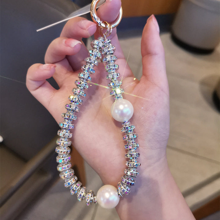 Elegant Pearl and Crystal Keychain Kalsten