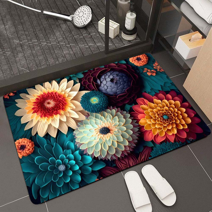 Floral Design Bath Mat