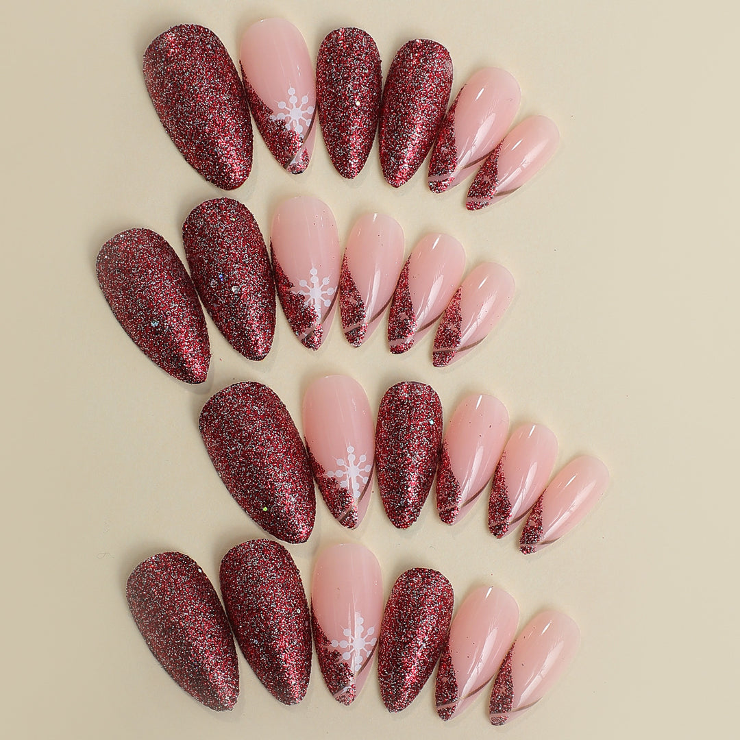 Artificial Nail Set with Glamorous Glitter Accents Kalsten