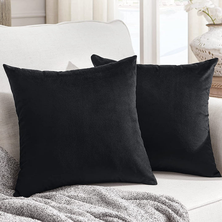 Plush Velvet Lumbar and Square Throw Pillow Covers