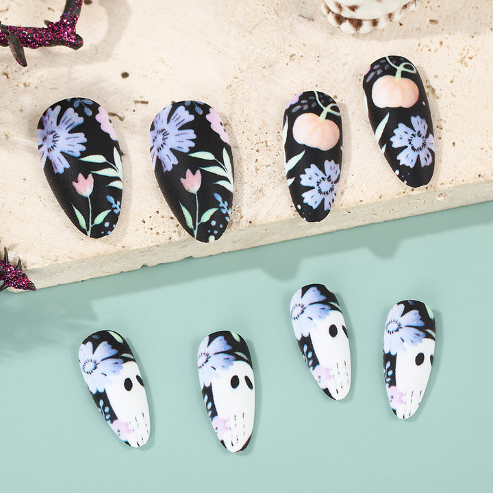 Artificial Nail Set with Creative Halloween Designs Kalsten