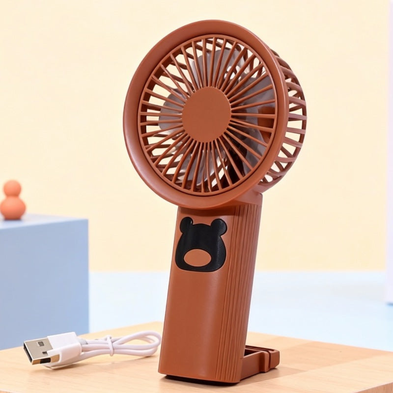 Women portable handheld fan with playful bear design Kalsten