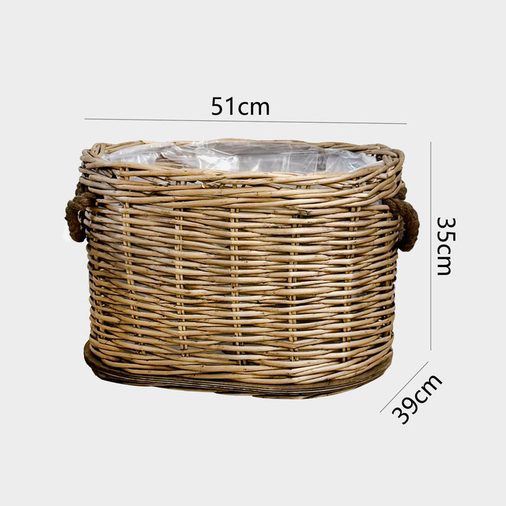 Handwoven storage basket with carrying handles Kalsten
