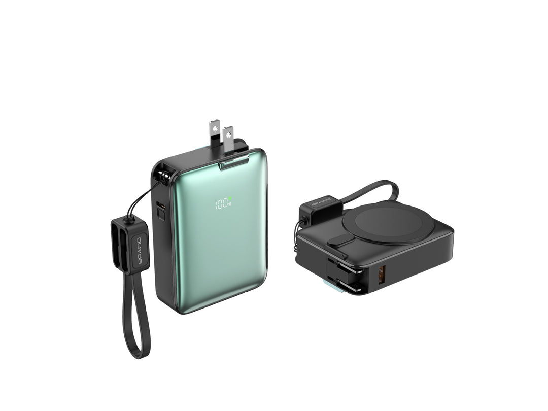 Portable power bank with integrated magnetic charger and smart LED display Kalsten