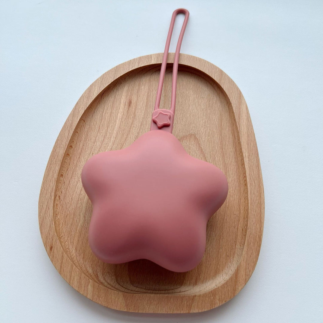 Silicone Star Teether with Safety Strap and Quick‑Release Clip