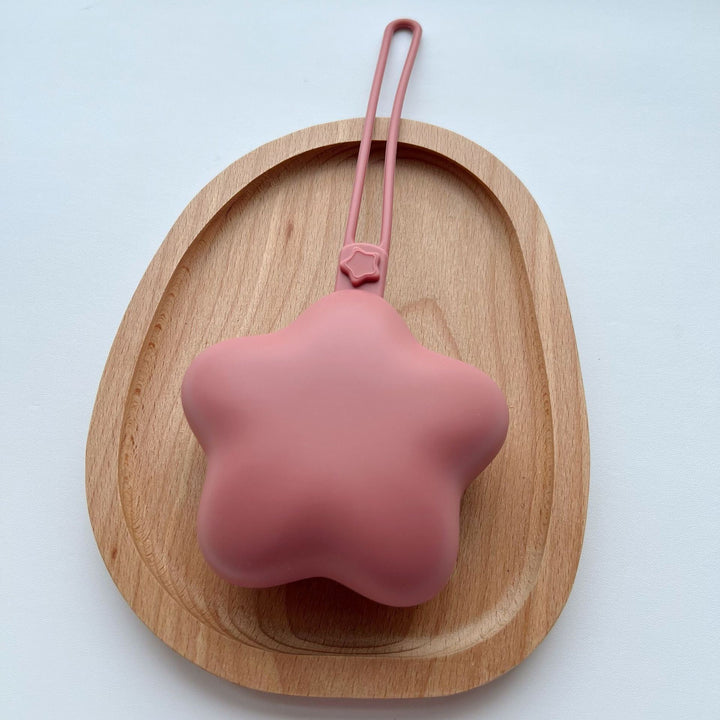 Silicone Star Teether with Safety Strap and Quick‑Release Clip