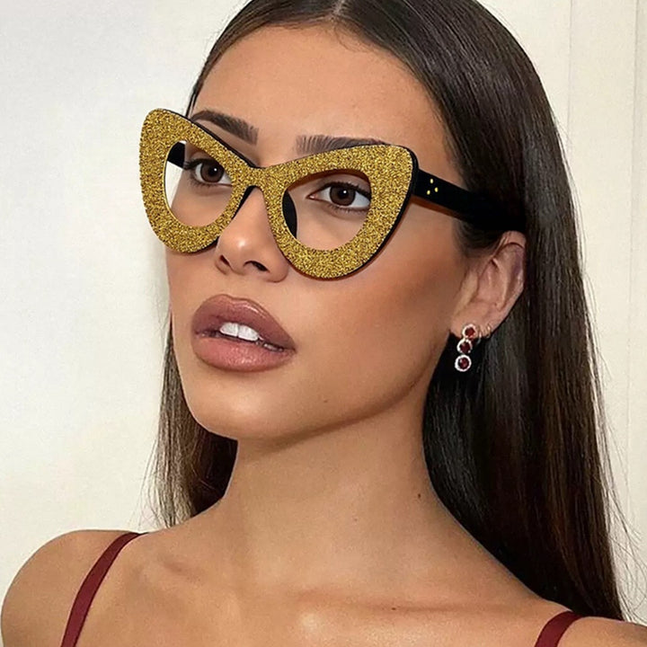 Ladies Glamorous Cat-Eye Sunglasses with Rhinestone Decoration Kalsten
