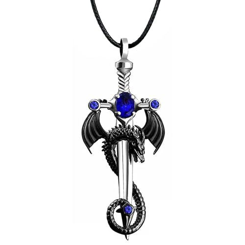 Dragon-Embellished Sword Pendant Necklace Kalsten