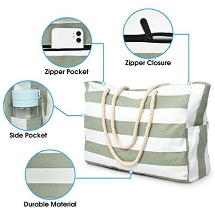 Beach bag with practical outer pocket Kalsten