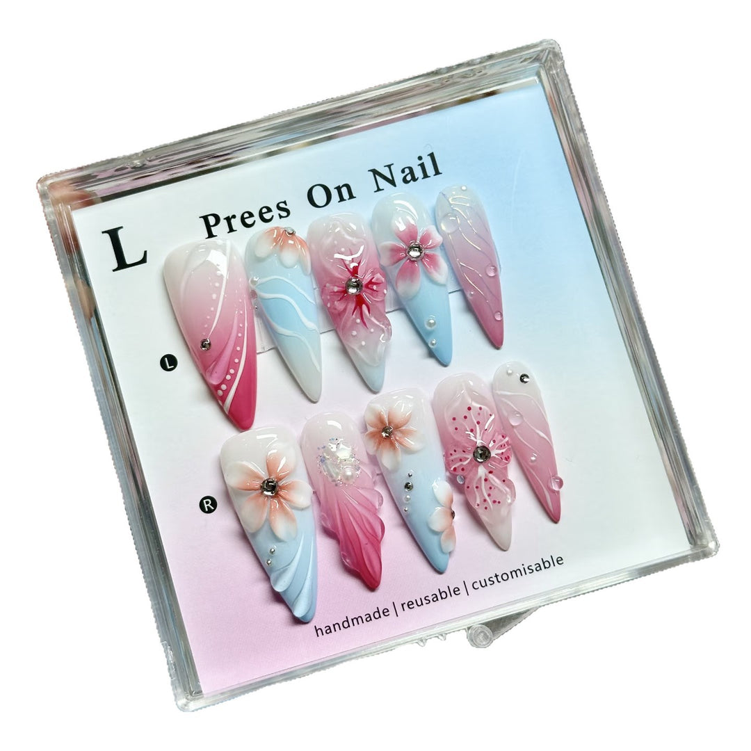 Artistic Floral Press-On Nails  1791773241