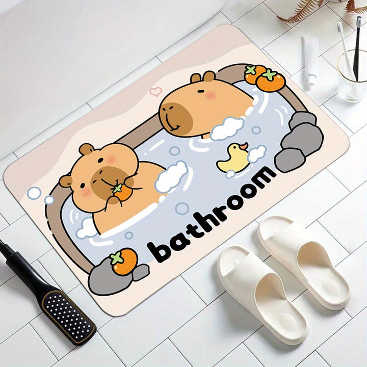 Playful Cartoon Bathroom Mat Kalsten