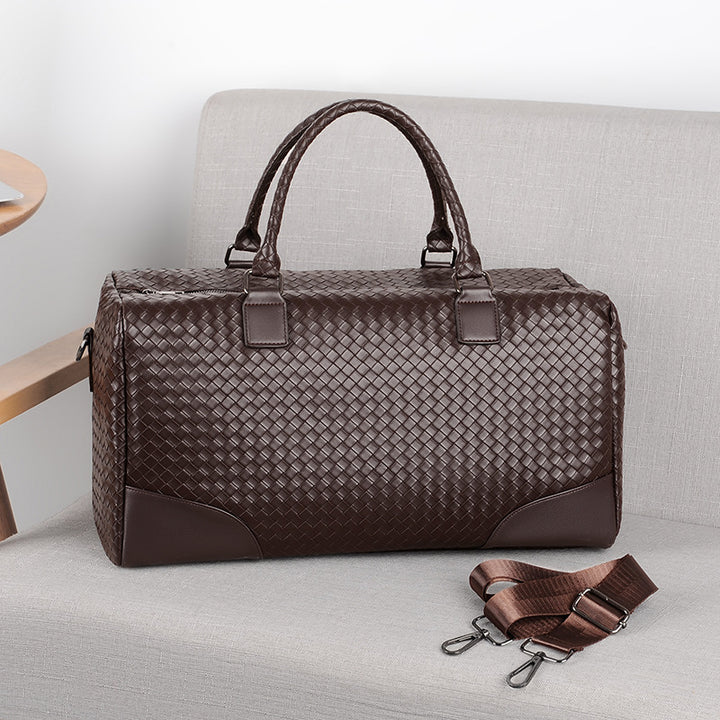 Woven Leather Travel Duffel Kalsten