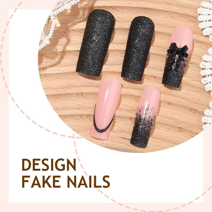 Acrylic nail set with stylish glitter and ombre elements Kalsten