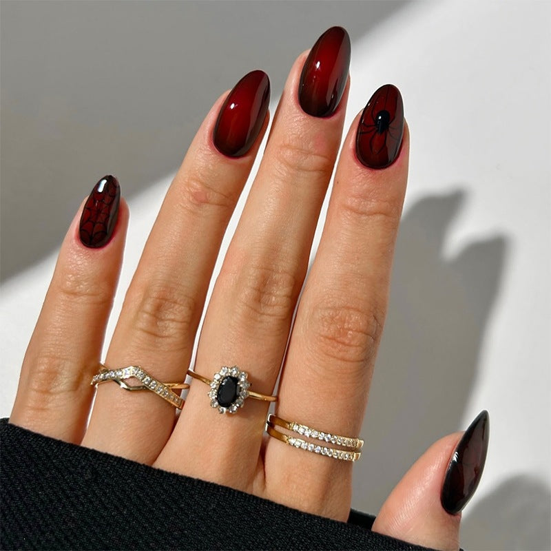 Artificial nail set with elegant and deep red shades Kalsten
