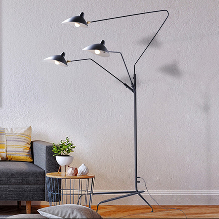 Modern Tri-Head Floor Lamp with Adjustable Arms