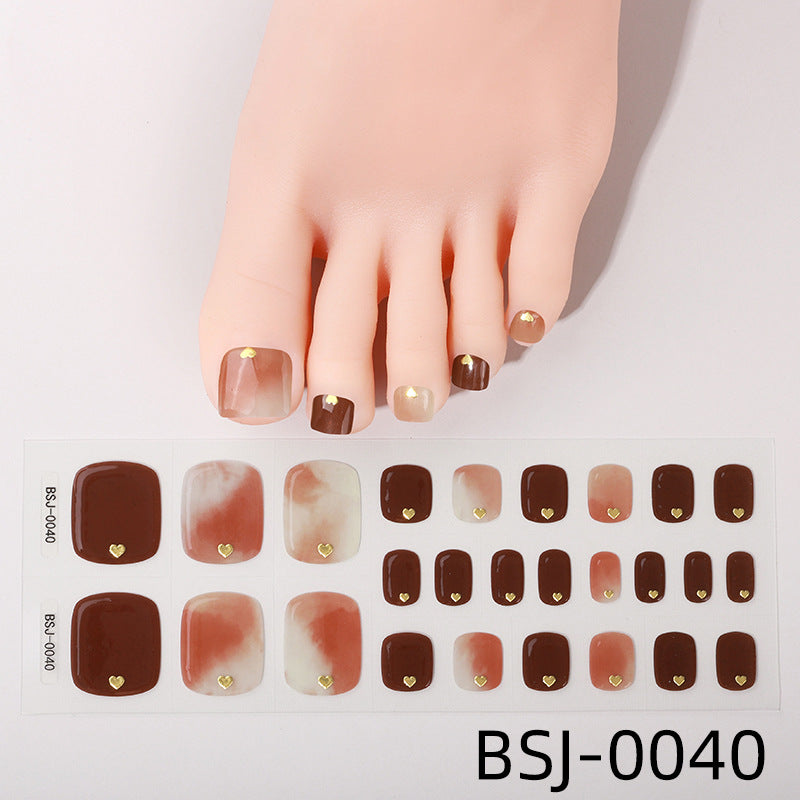 Floral Design Press-On Toenail Wraps