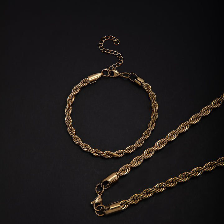 Stylish Braided Chain Jewelry Set Kalsten
