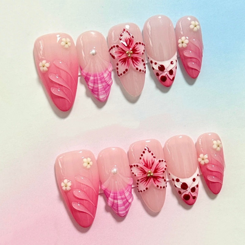Artistic Floral Press-On Nail Set Kalsten