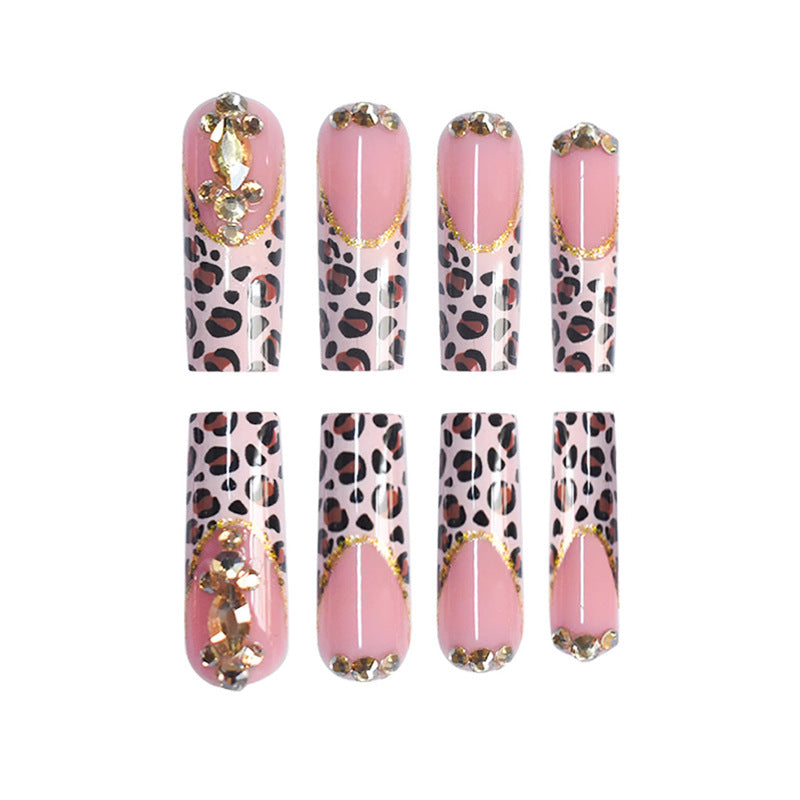 Decorative Stiletto Press-On Nails with Gold Accents Kalsten