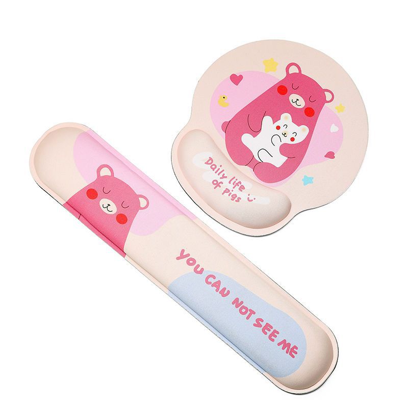 Cute Cartoon Bear-Themed Gaming Mouse Wrist Rest