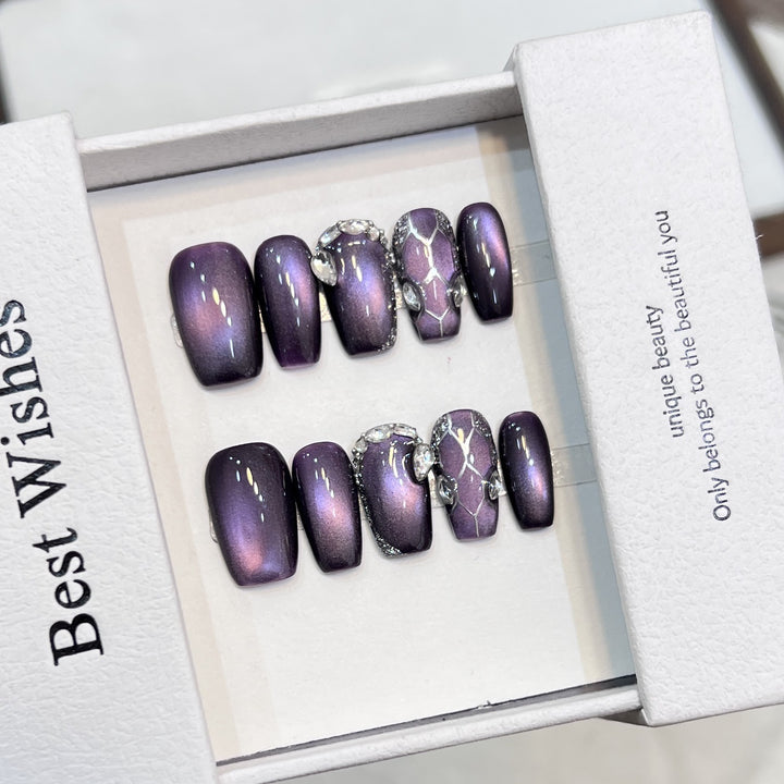 Diamond-Accented Press-On Nail Set Kalsten