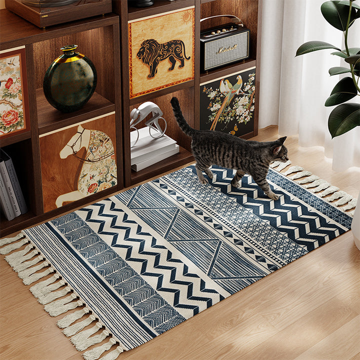 Decorative Area Rug with Fringed Edges Kalsten