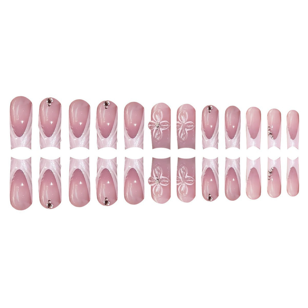 Elegant Floral Press-On Nail Art Kalsten