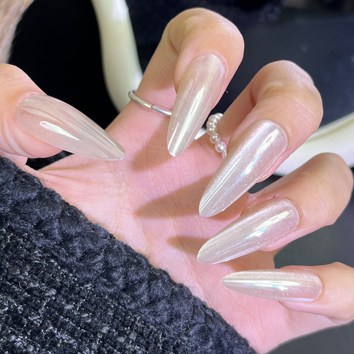 Elegant Gel Press-On Nails with Rhinestone and Glitter Accents Kalsten