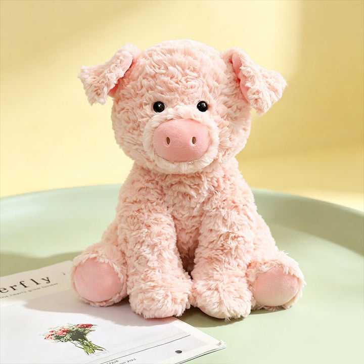 Plush Sitting Cow Comforter Toy with Mixed Faux-Fur Patches Kalsten