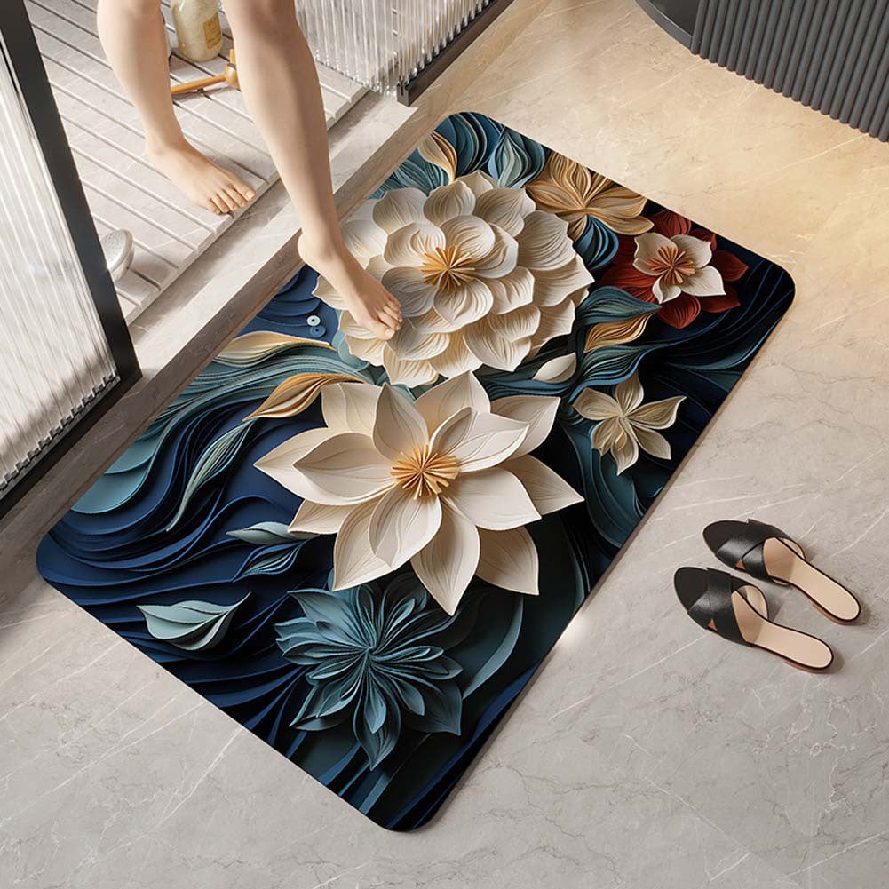 Elegant Floral Design Comfort Mat
