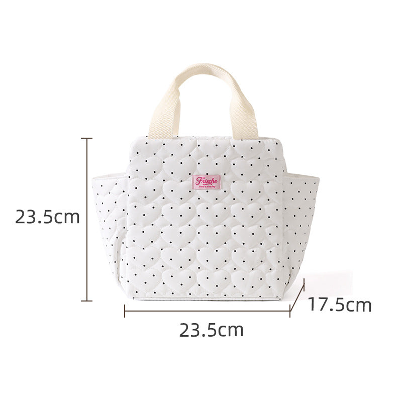 Insulated Heart Print Lunch Tote Kalsten