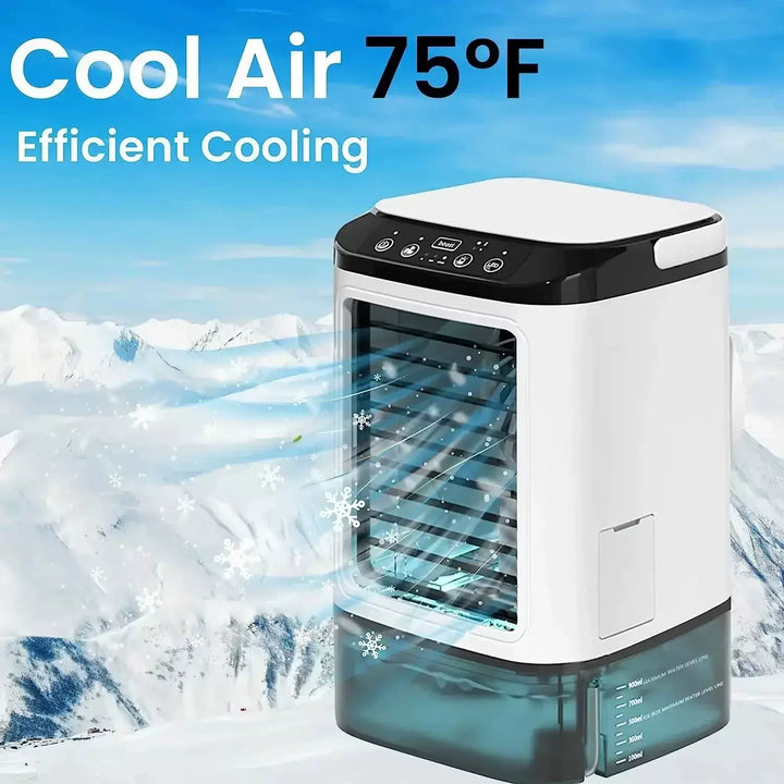 Unisex one size compact personal vaporizer air cooler with removable water reservoir, digital touch panel, adjustable louvers, and USB power Kalsten