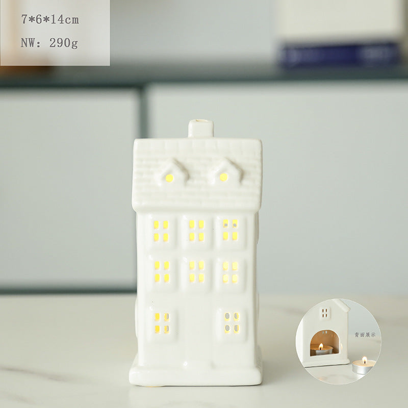 Decorative Ceramic House Candle Holder Kalsten