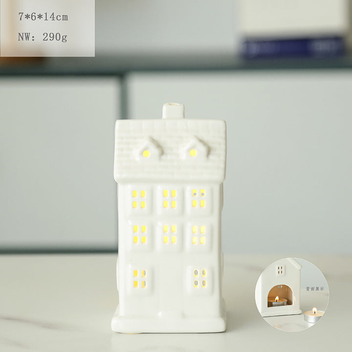 Decorative Ceramic House Candle Holder Kalsten