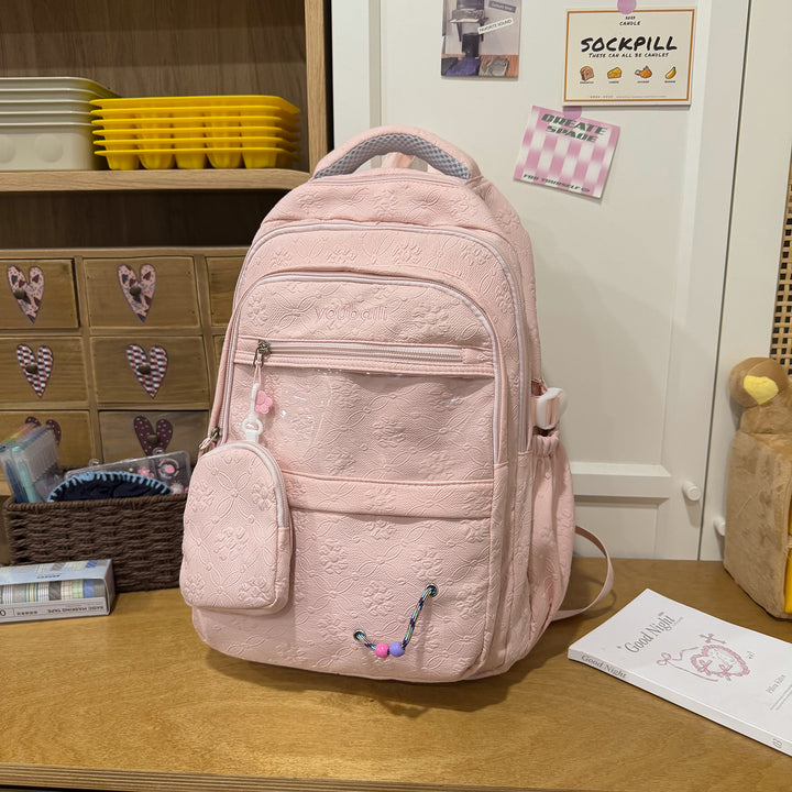 Decorative Floral-Embossed Backpack Kalsten