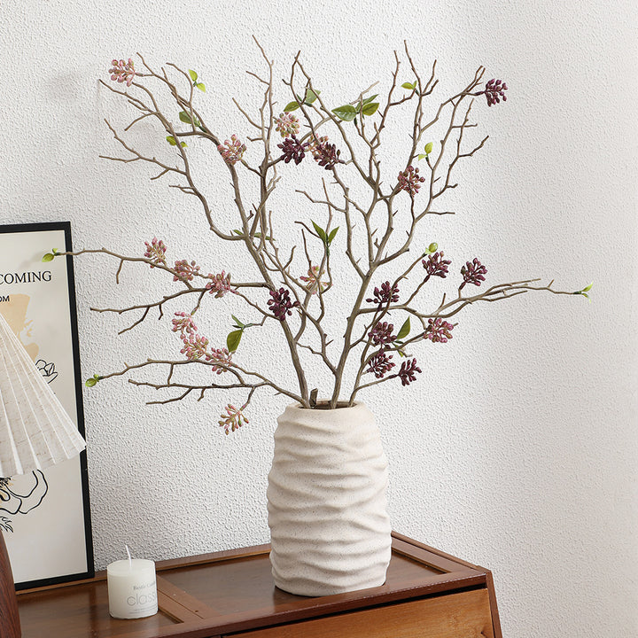 Decorative art branch with lovingly detailed flowers