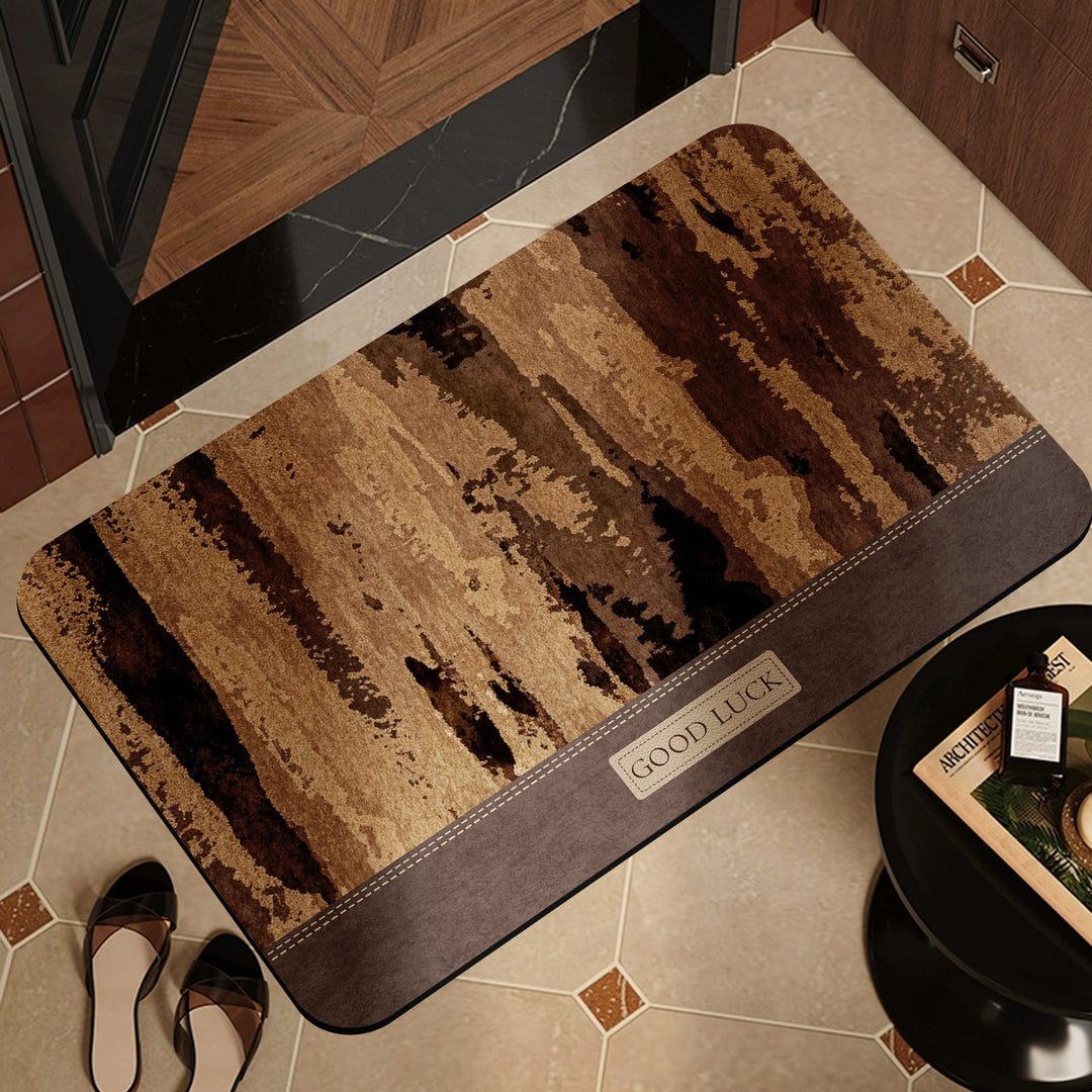 Plush Leopard Print Welcome Mat