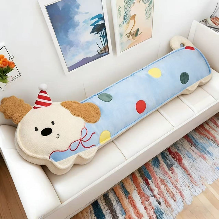 Oversized cuddly dog body pillow