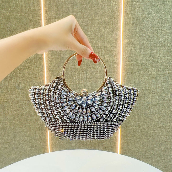 Decorative Rhinestone-Accented Evening Handbag