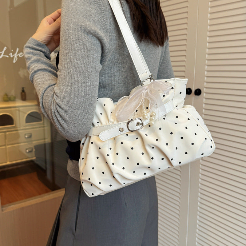 Stylish Soft Fabric Pleated Handbag
