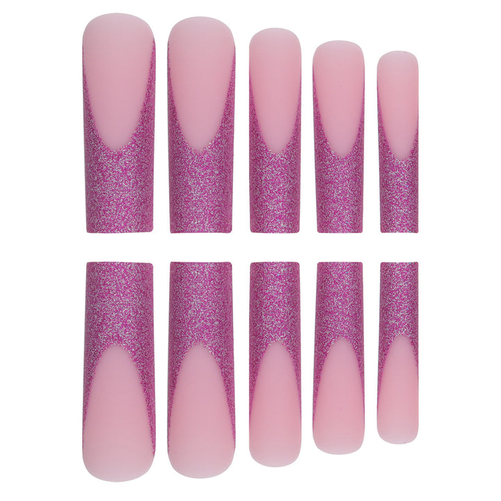 Glamorous Glitter-Accent Stiletto Press-On Nails Kalsten