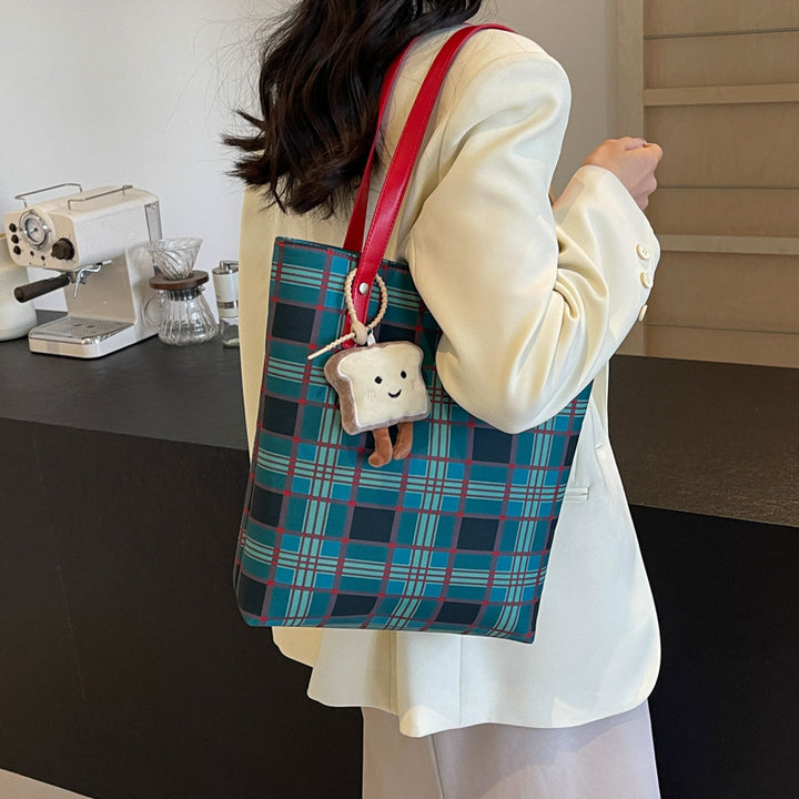 Stylish Checkered Tote