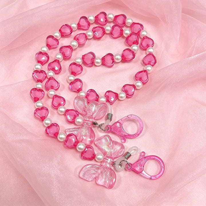 Heart-shaped Beaded Eyewear Chain Kalsten